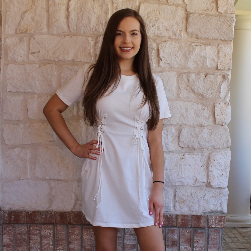 Sorry Not Sorry Dress- White